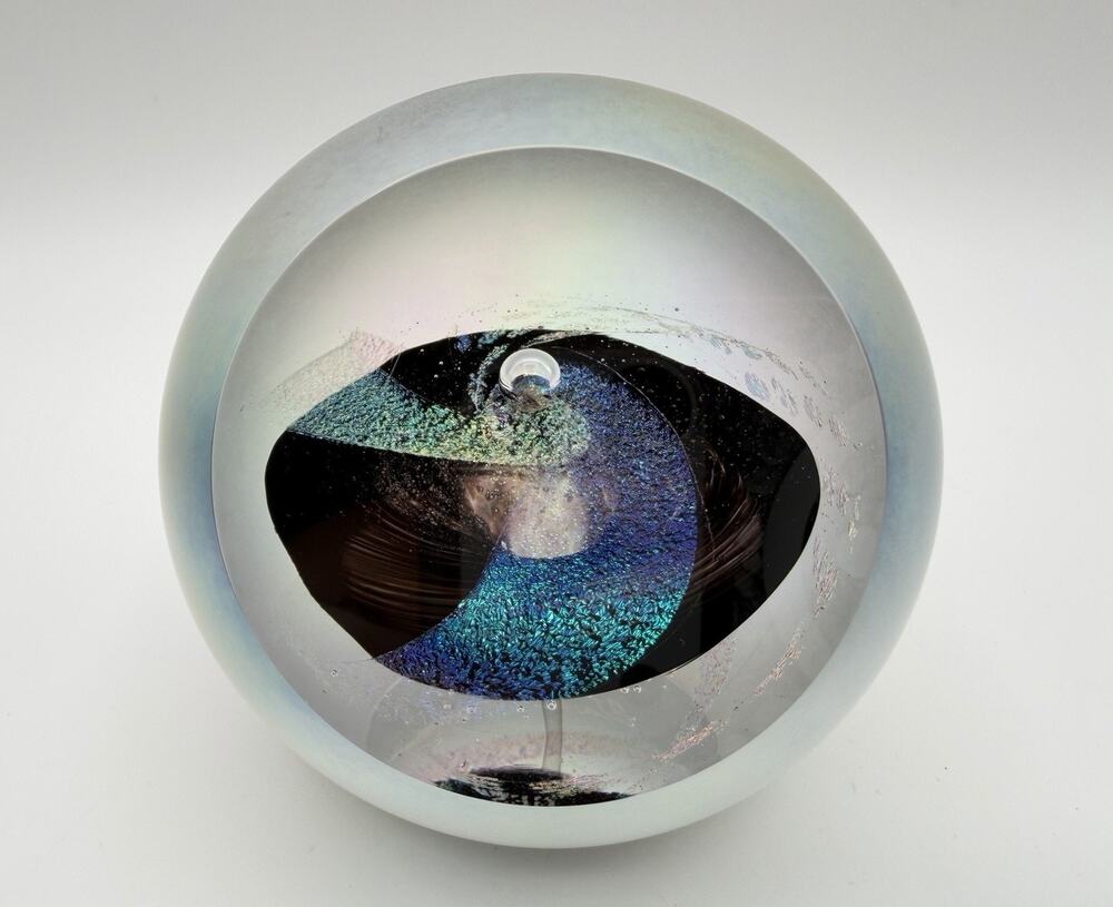 Glass Eye Studio GES Black Hole Paperweight 3.5” Celestial Series Signed 2011